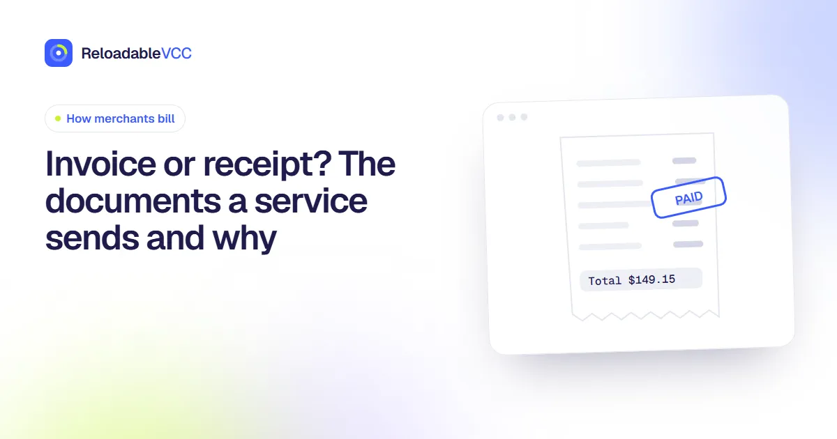 Invoice or receipt? The documents a service sends and why